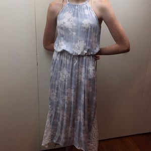 Light Blue Abercrombie Floral Maxi Dress